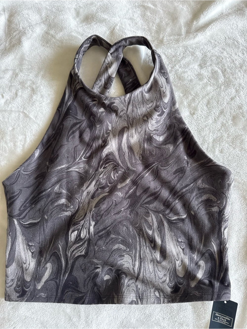 Abercrombie & Fitch Marbled Gray Black Tank Top
